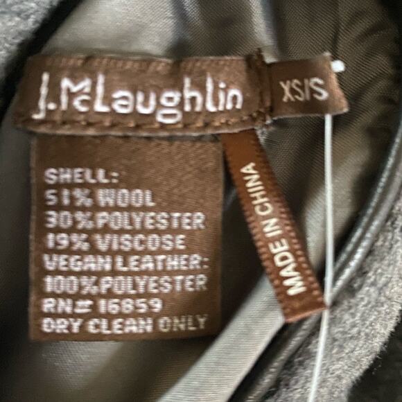 NWT (Small Flaw) J McLaughlin $345 Camel / Gray Wool Reversible Sawyer Cape XS-S - Picture 12 of 16